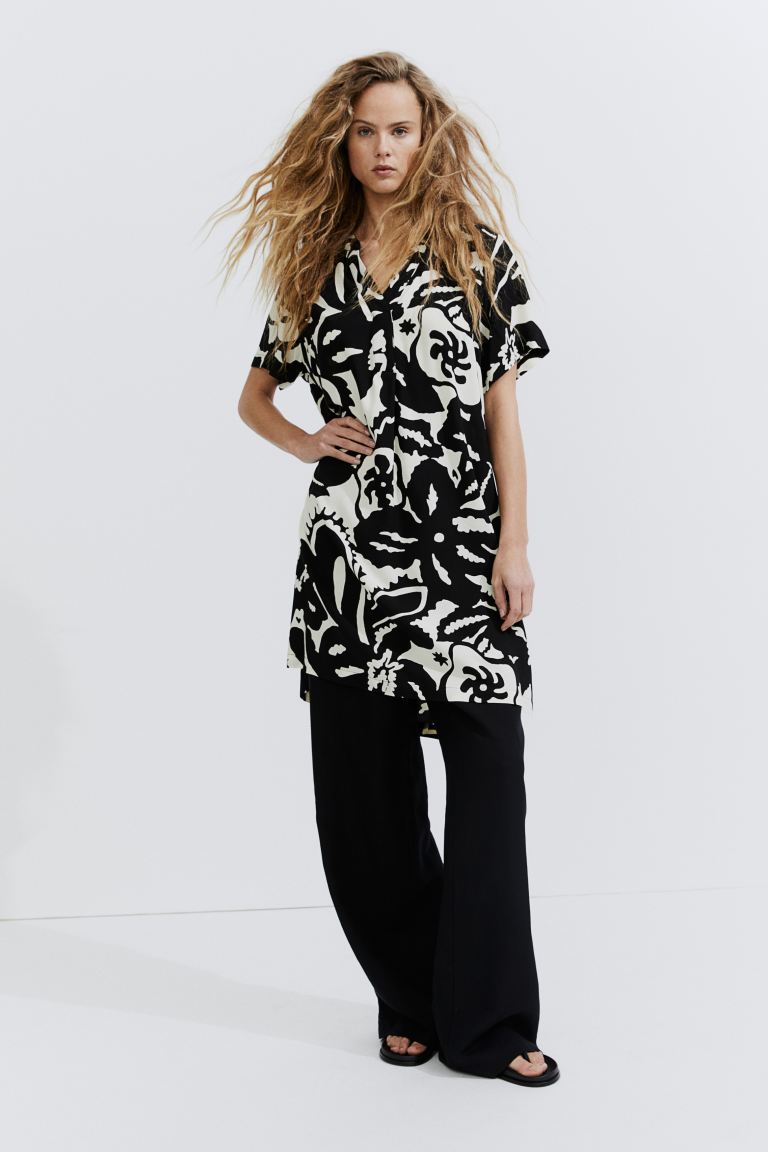 Платье-Туника из вискозы H&M, черный