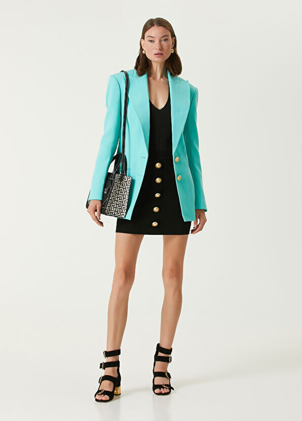 

Мини-Юбка из трикотажа Balmain, черный