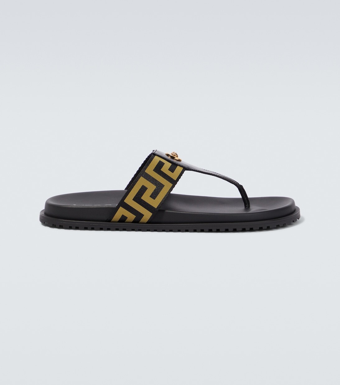 

Сандалии Greca с кожаной отделкой Versace, черный