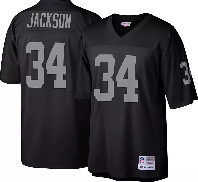 

Мужская футболка Mitchell & Ness Las Vegas Raiders Бо Джексон № 34 1988 года.