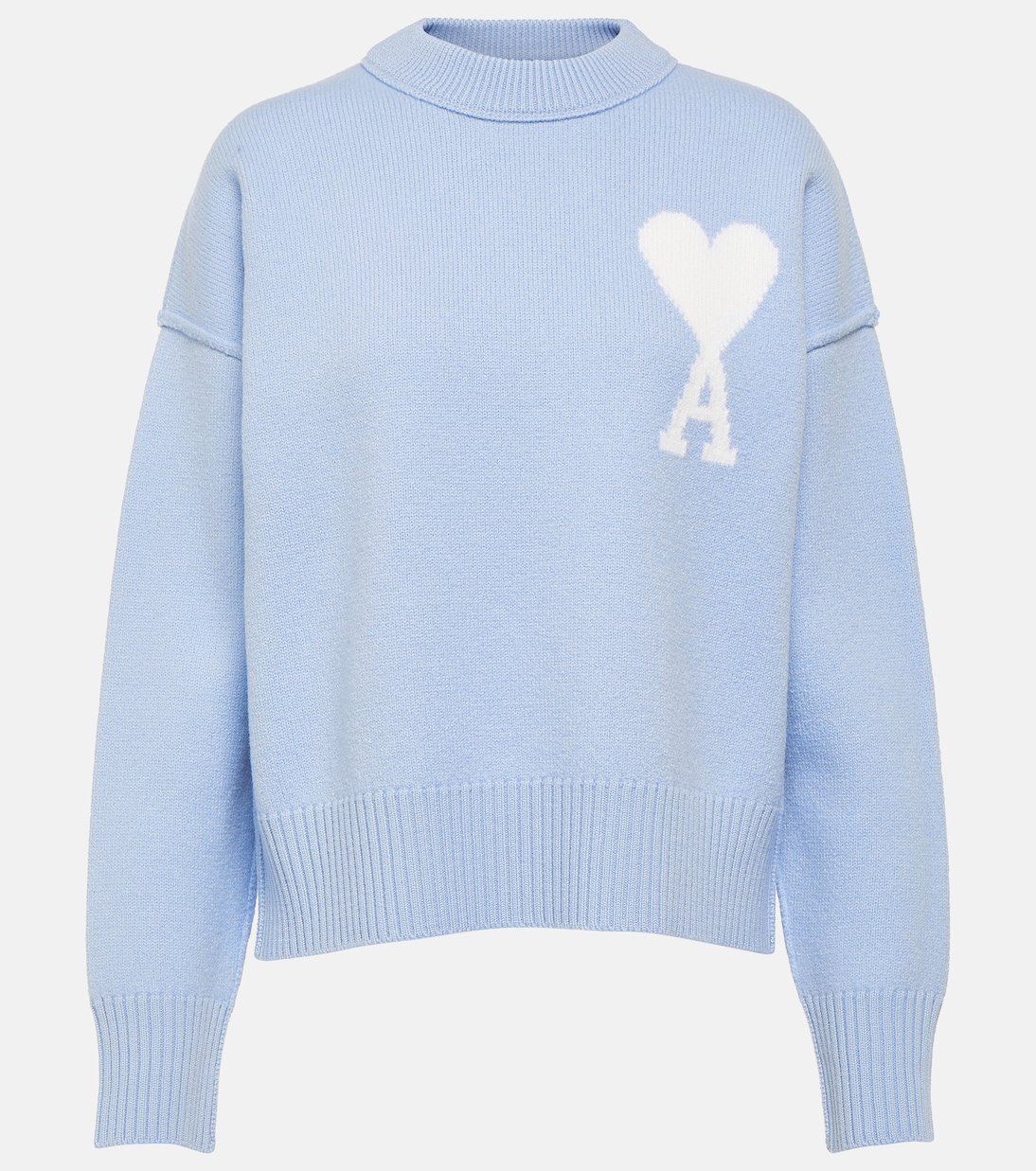 Шерстяной свитер ami de cœur Ami Paris, синий цена и фото