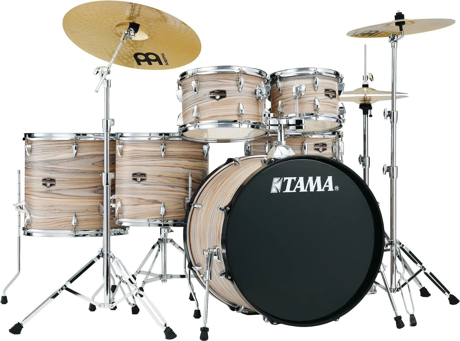 

Tama Imperialstar IE62C Полный набор барабанов из 6 предметов с малым барабаном и тарелками Meinl - пленка из натурального зебрано