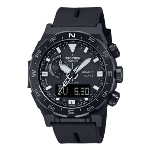 Часы Casio Pro Trek Mountaineering Analog-Digital Watch 'Black White', черный цена и фото