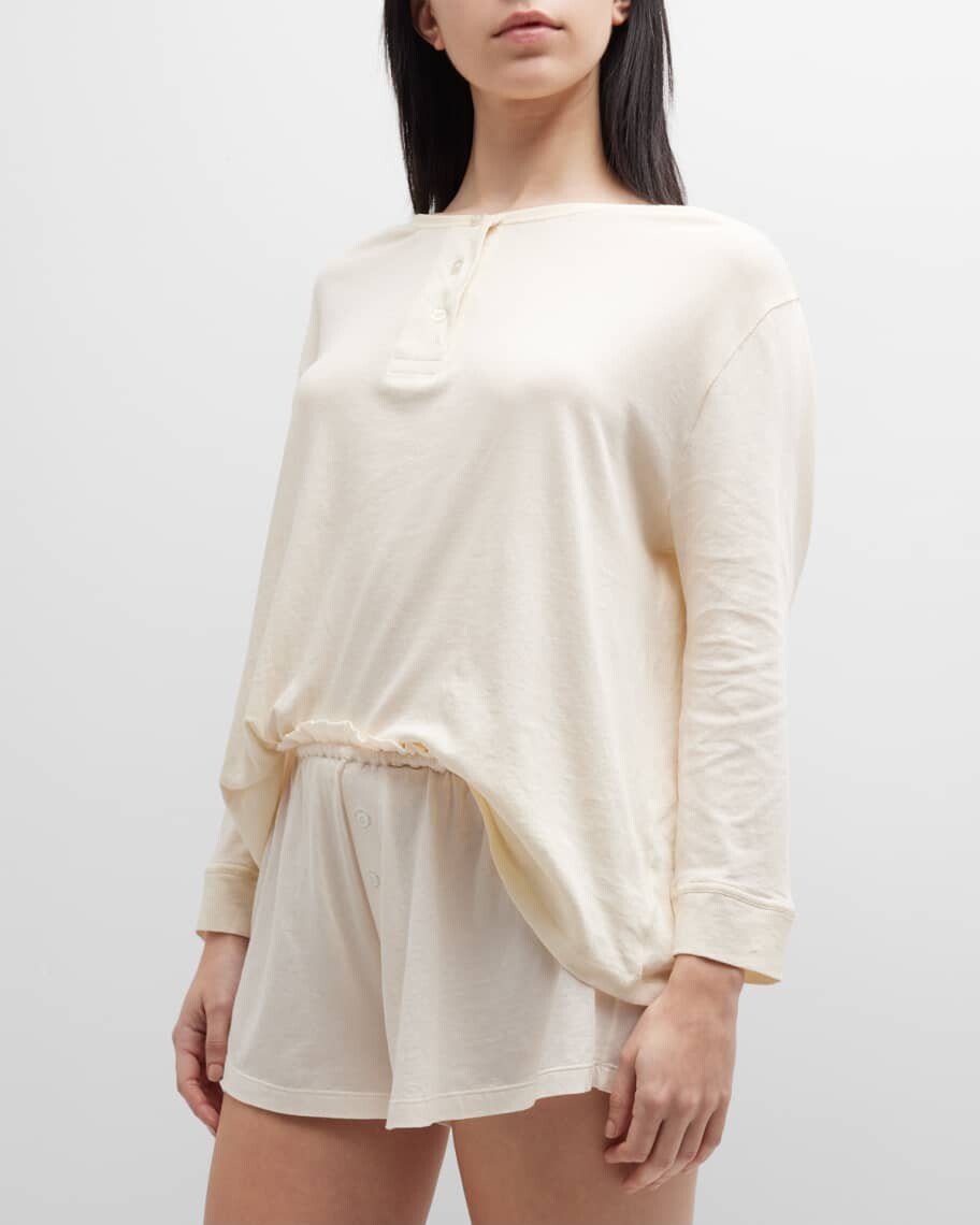 

Пижамный топ Henley из укороченного джерси The Great