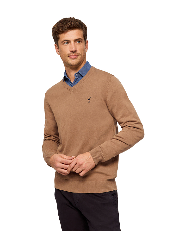 Пуловер Polo Club, светло коричневый футболка zara ribbed polo top светло коричневый