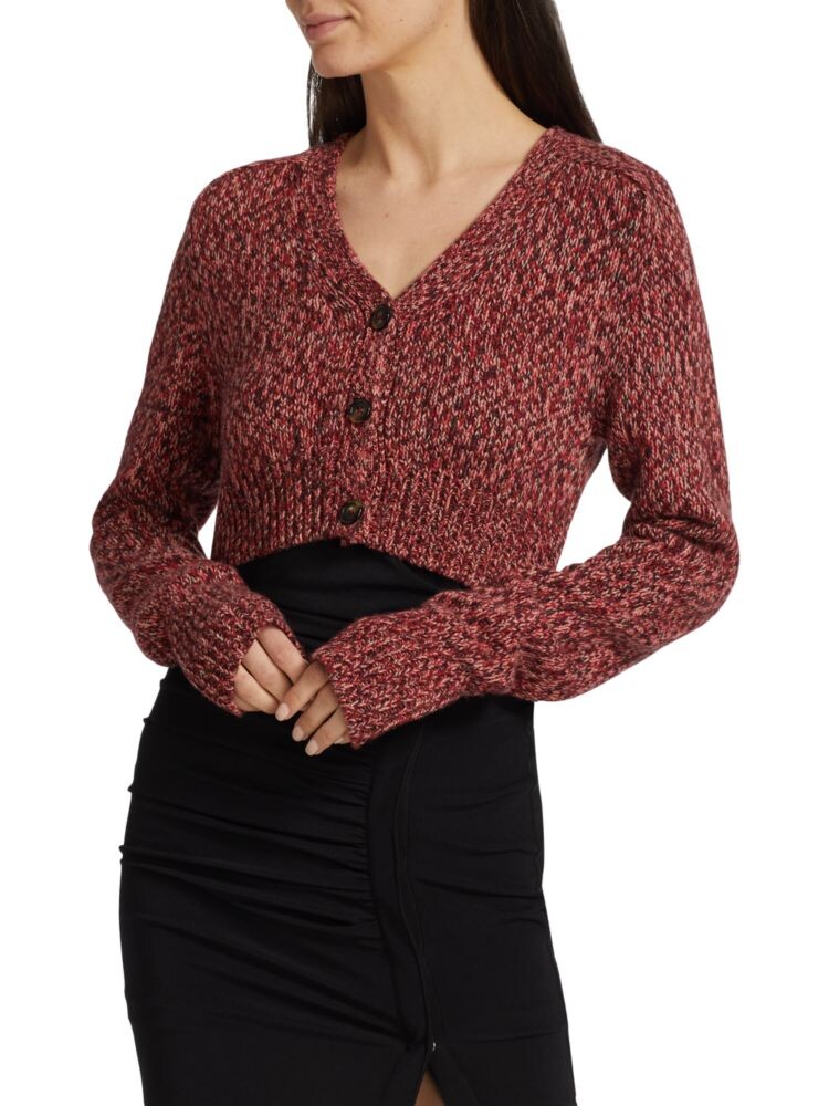 

Укороченный кардиган из смесовой шерсти Helmut Lang, цвет Raspberry Mouline