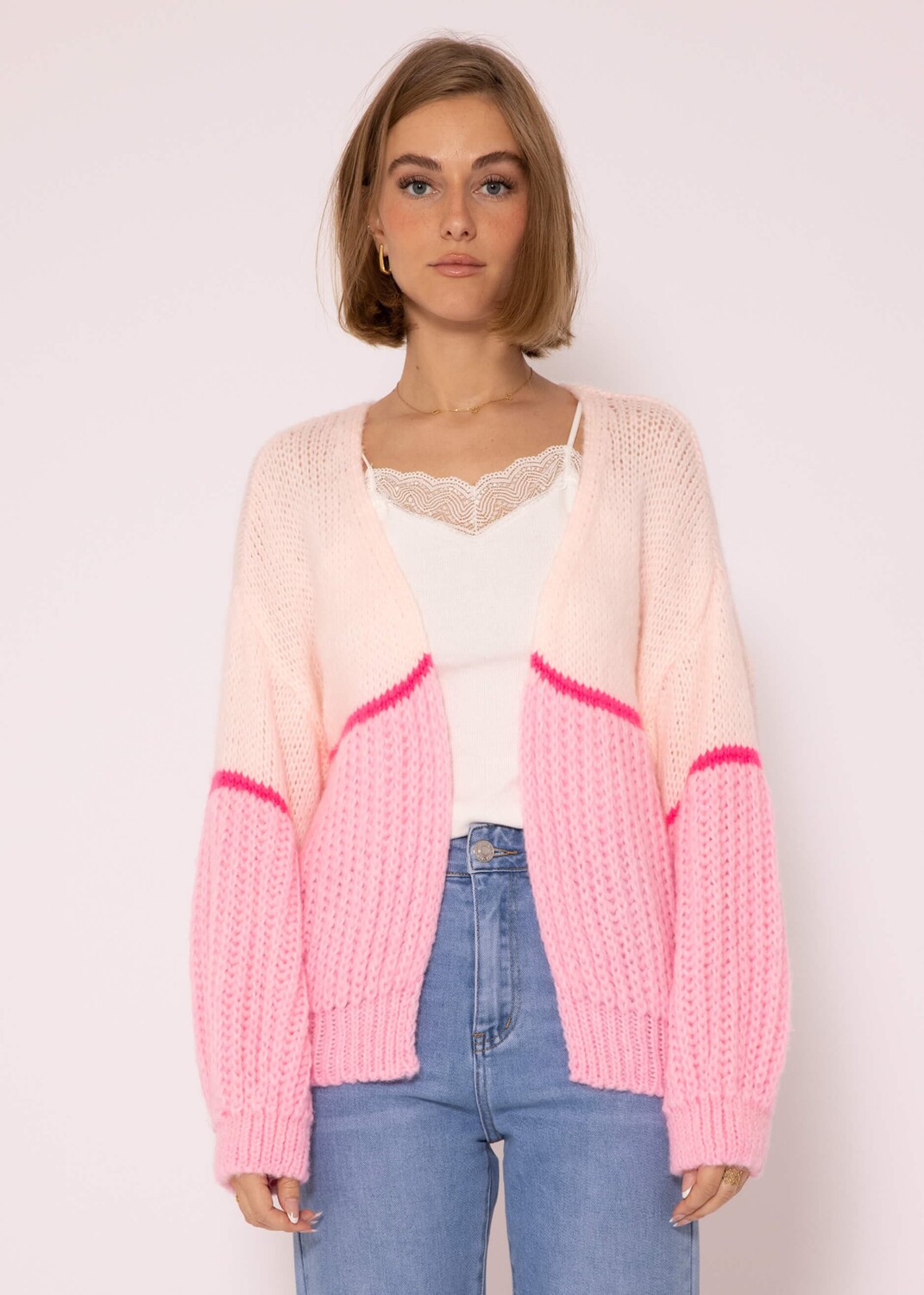

Кардиган SASSYCLASSY Oversize Strick, розовый