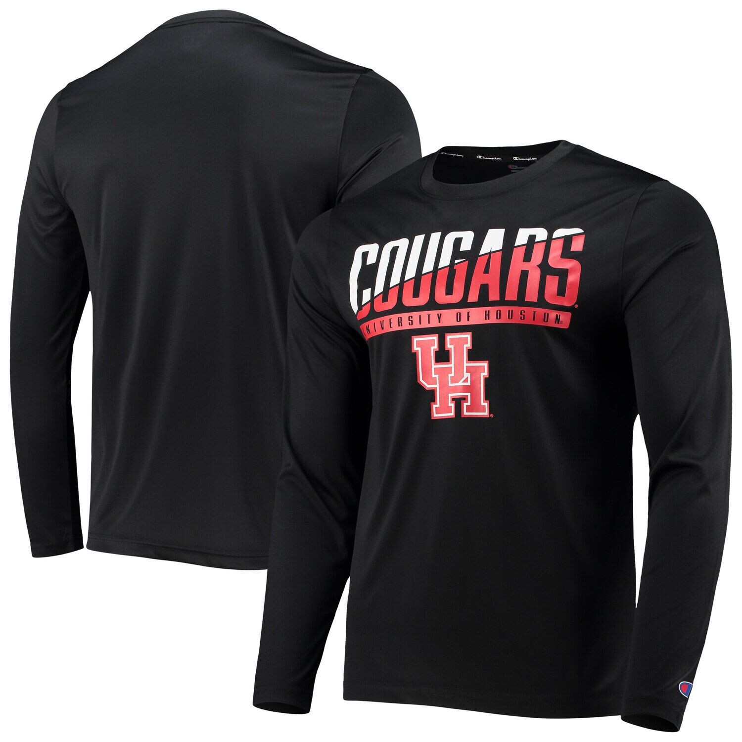 

Мужская черная футболка с длинными рукавами и надписью Champion Houston Cougars