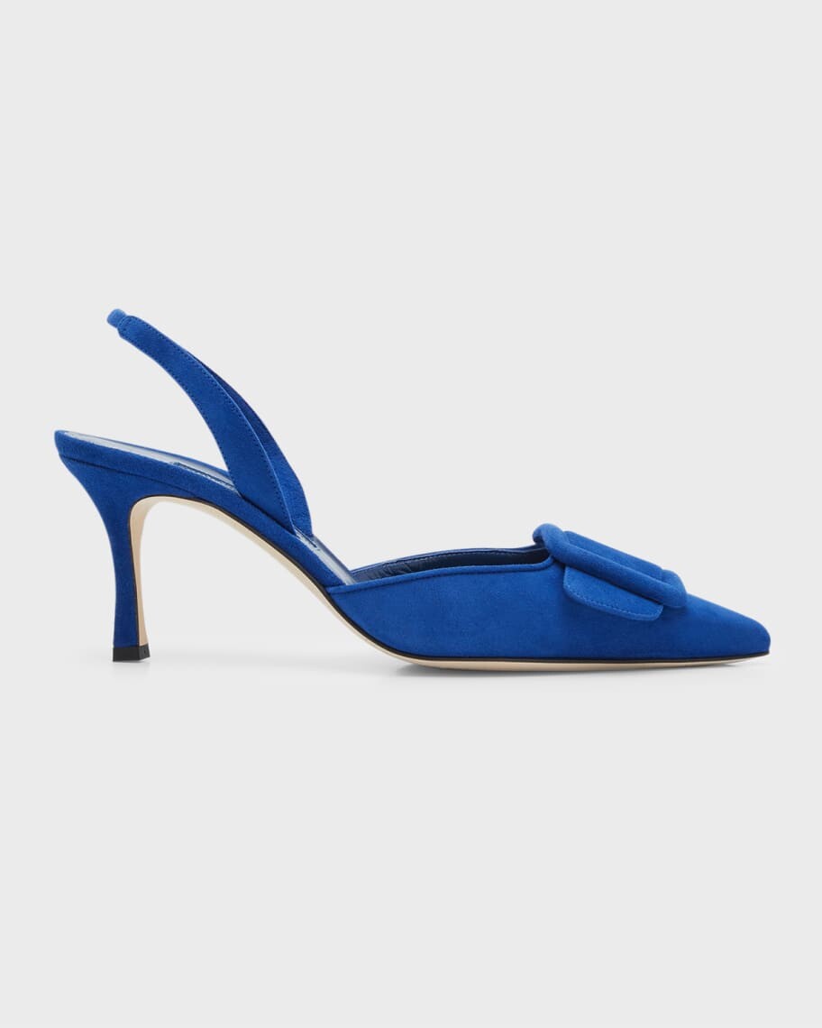 

Замшевые туфли-лодочки Maysli с пряжкой и лямкой на шее Manolo Blahnik