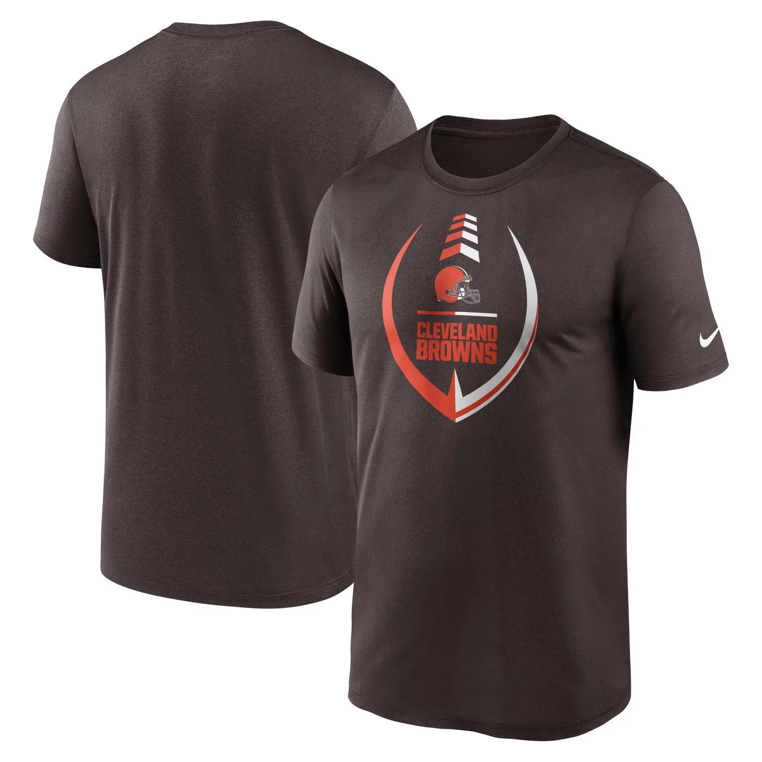 Мужская коричневая футболка Cleveland Browns Icon Legend Performance Nike