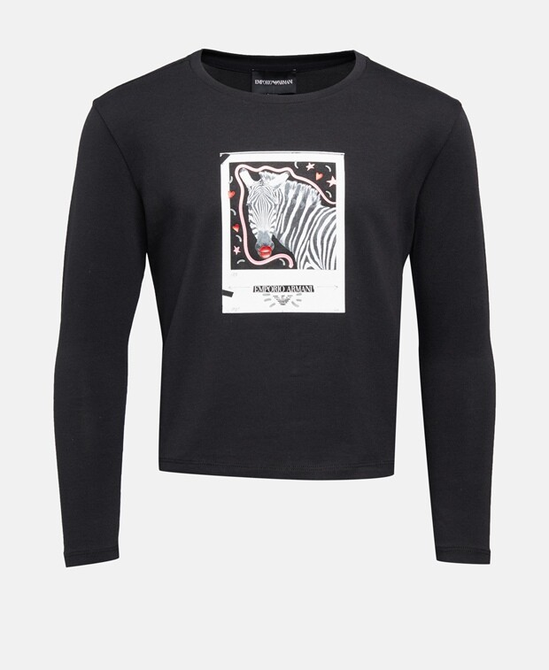 

Топ с длинными рукавами Emporio Armani, черный