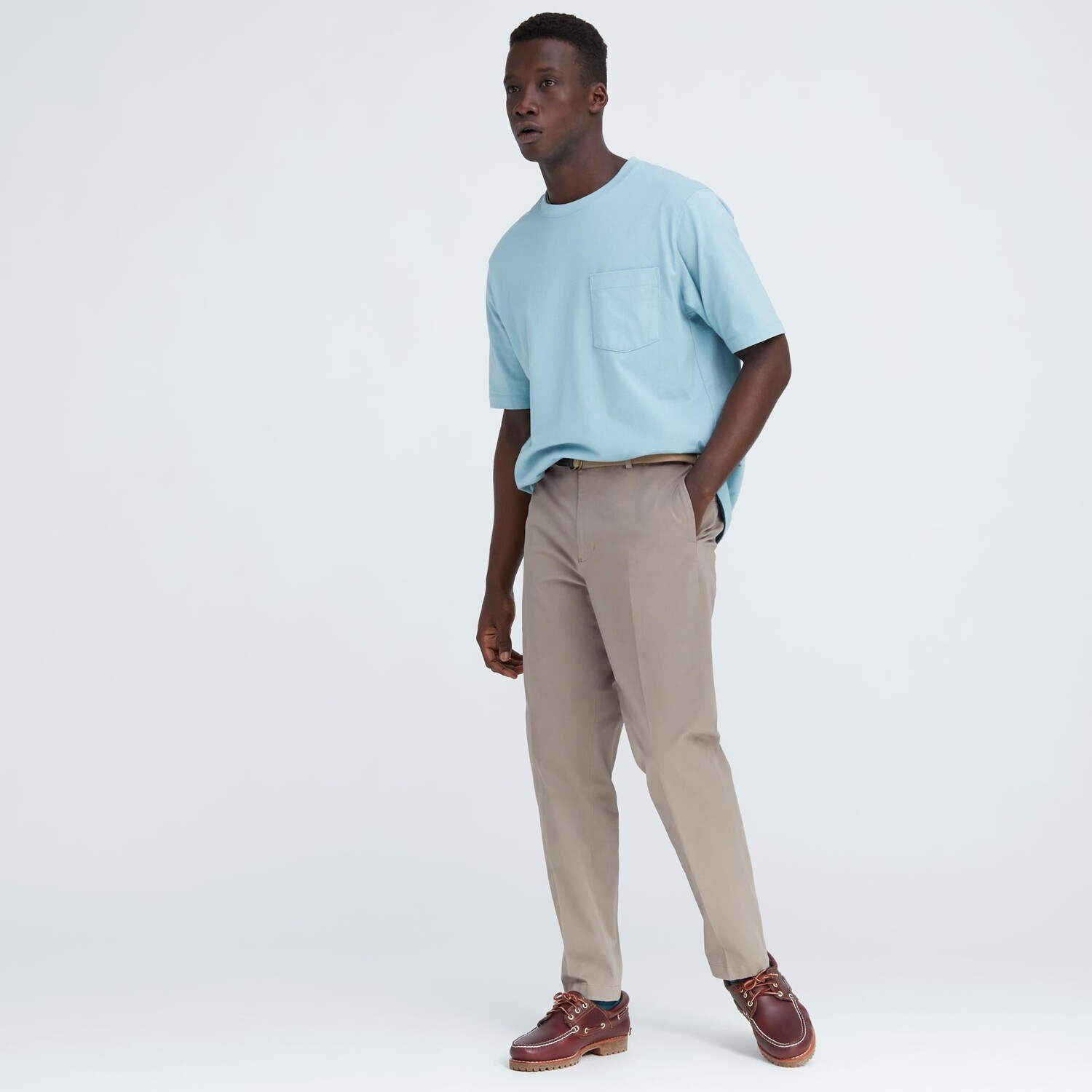 

Эластичные брюки до щиколотки Uniqlo, бежевый