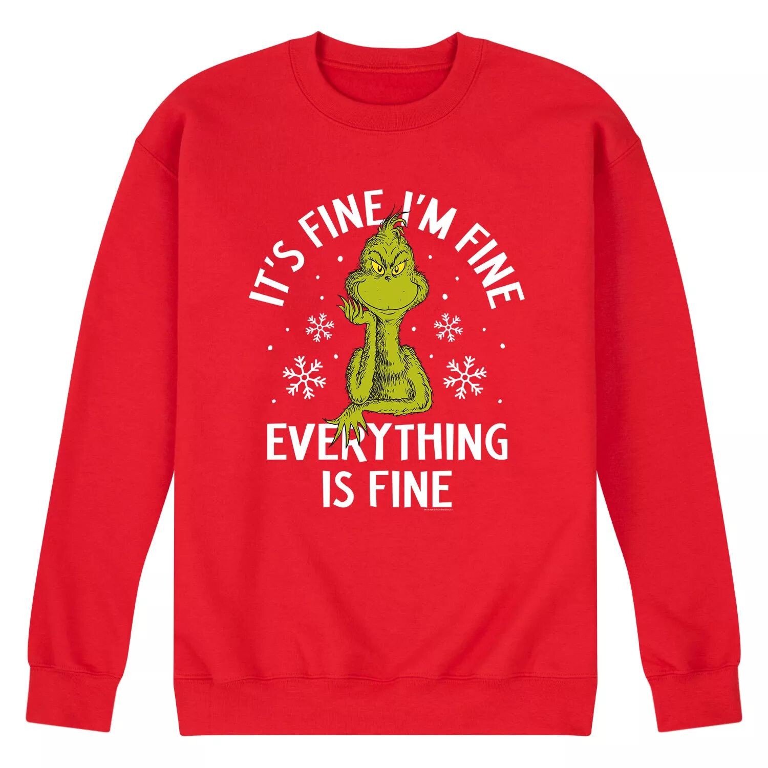 

Мужской свитшот Dr. Seuss The Grinch I’m Fine Licensed Character