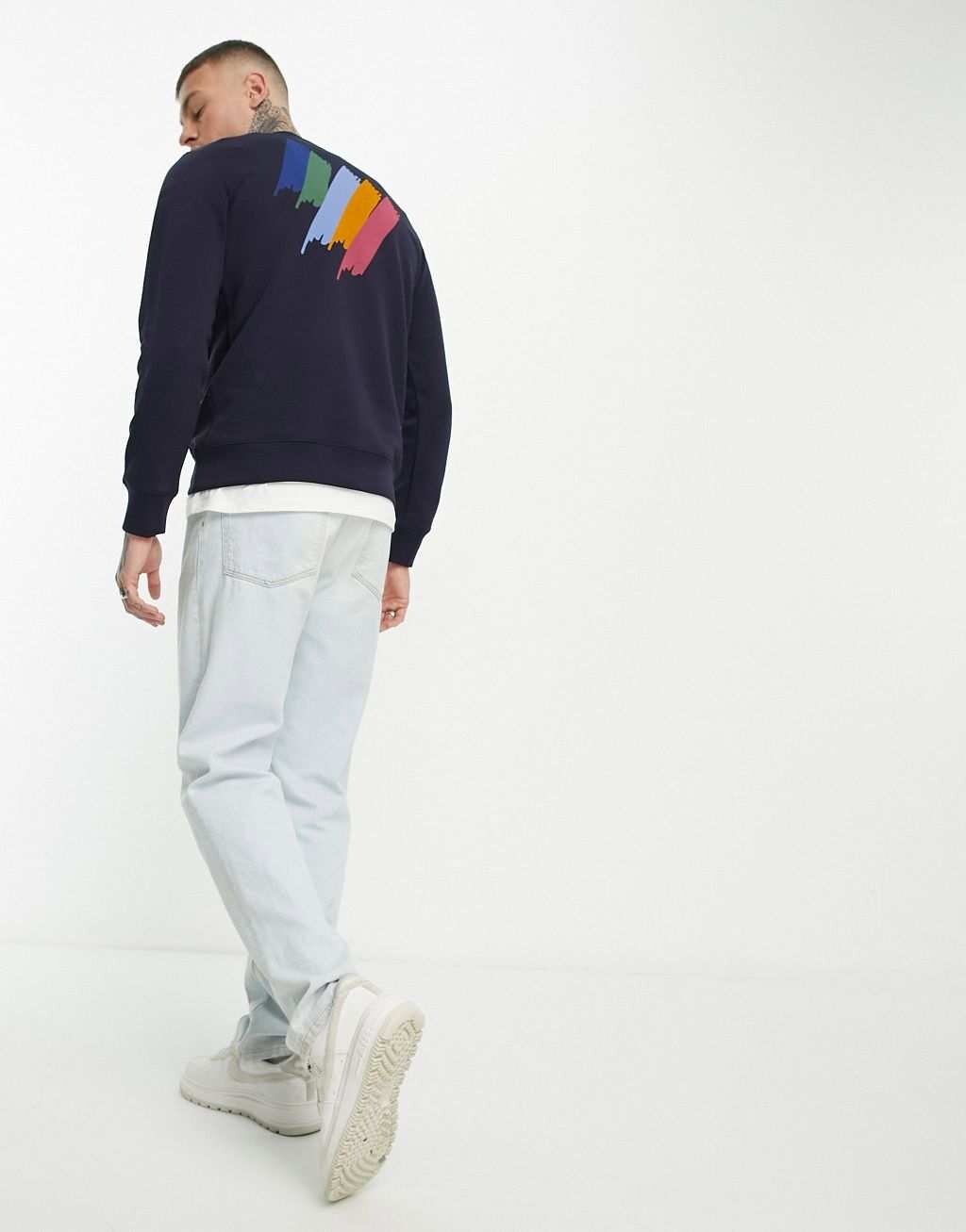 

Темно-синий свитшот PS Paul Smith с полосатым принтом на спине эксклюзивно для ASOS