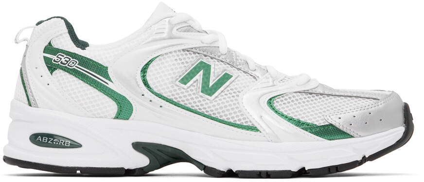 

Бело-зеленые кроссовки New Balance 530, Зеленый