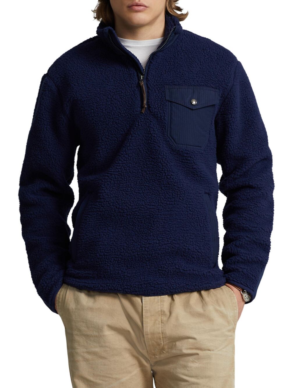 

Флисовый свитер с молнией наполовину Polo Ralph Lauren, нави