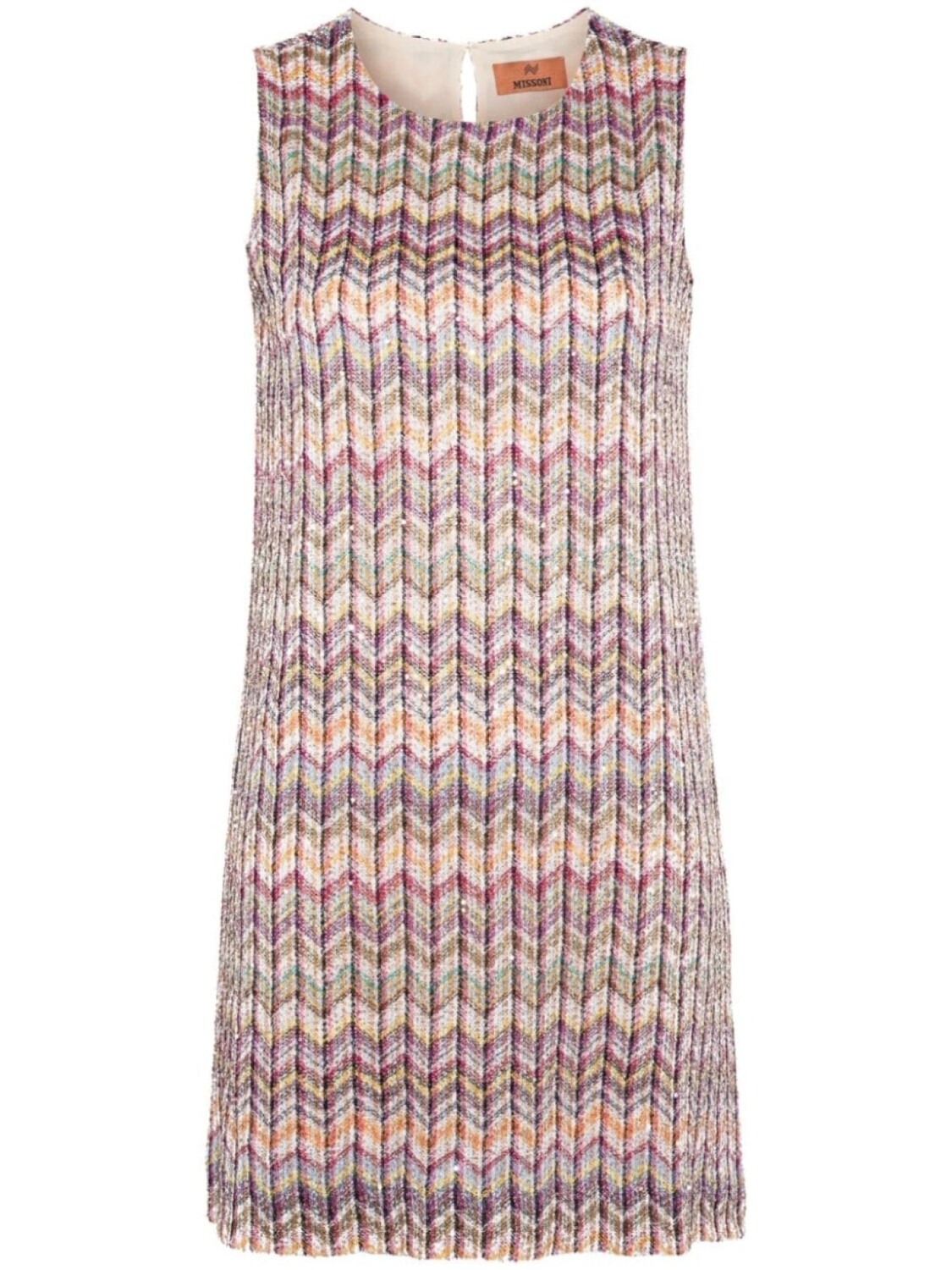 

Missoni платье мини с пайетками и узором зигзаг, розовый