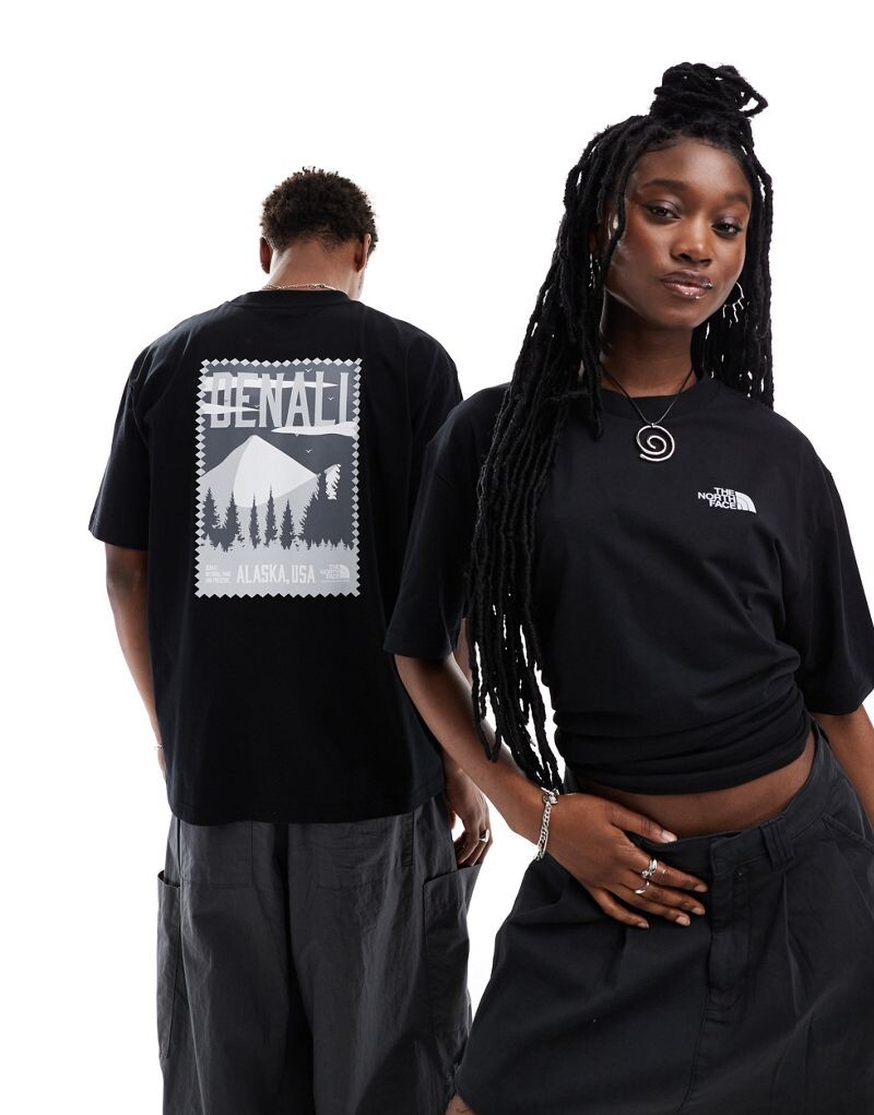 

Черная футболка оверсайз с принтом на спине The North Face Vintage Denali