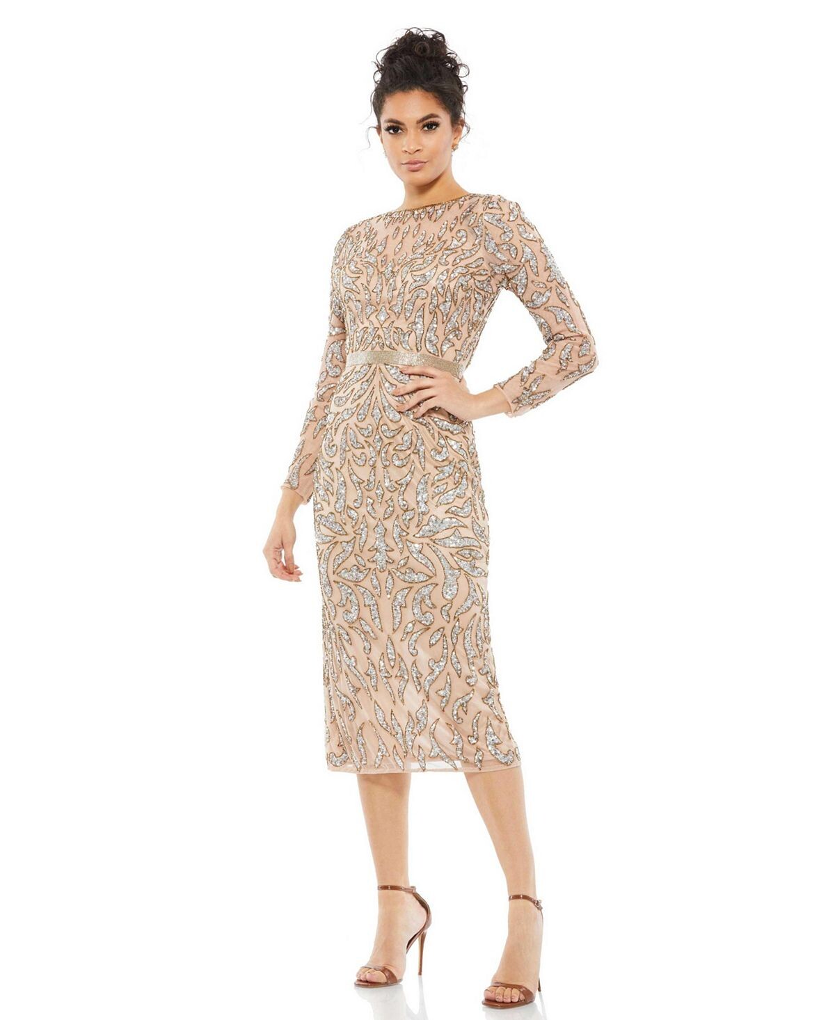 

Женское платье с длинным рукавом и украшением MAC DUGGAL