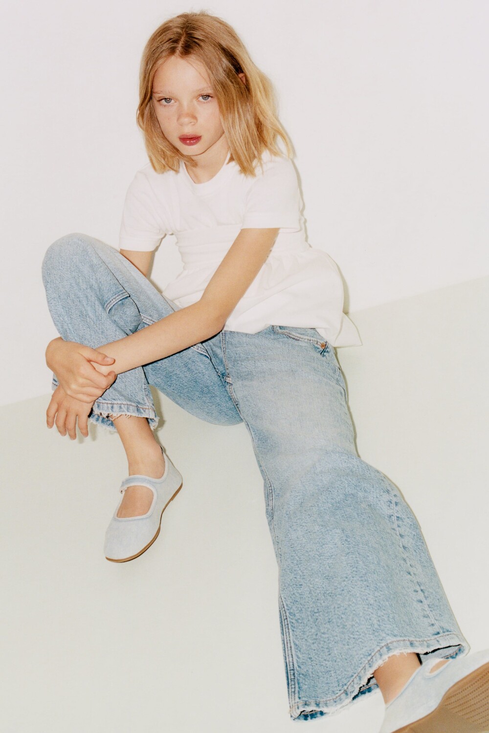 

Балетки из денима Zara, синий
