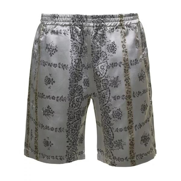 

Шорты shorts with al-over florel print in cupro Needles, серый