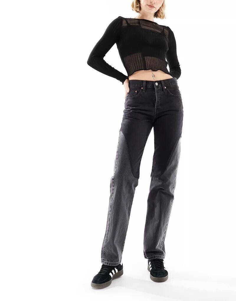 

Черные джинсы прямого кроя со вставками Levi's 501 Original