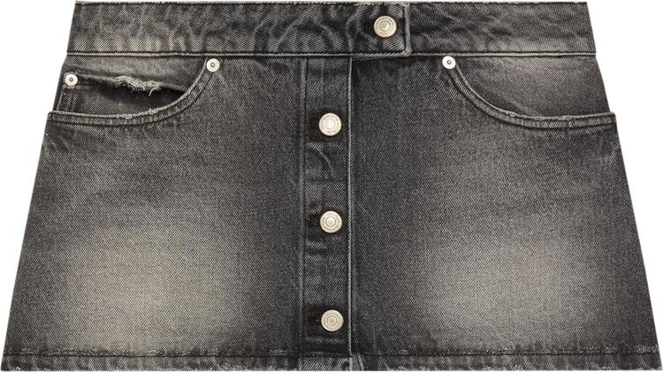 

Юбка Courrèges Black Denim Mini 'Stonewashed', черный