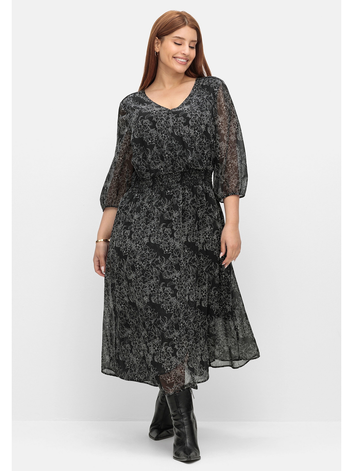 Платье sheego Chiffon, черный