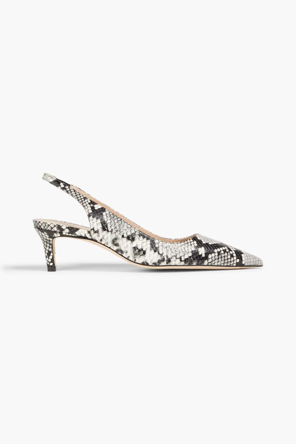 

Кожаные туфли со змеиным эффектом с пяткой на пятке Stuart Weitzman, цвет Animal print