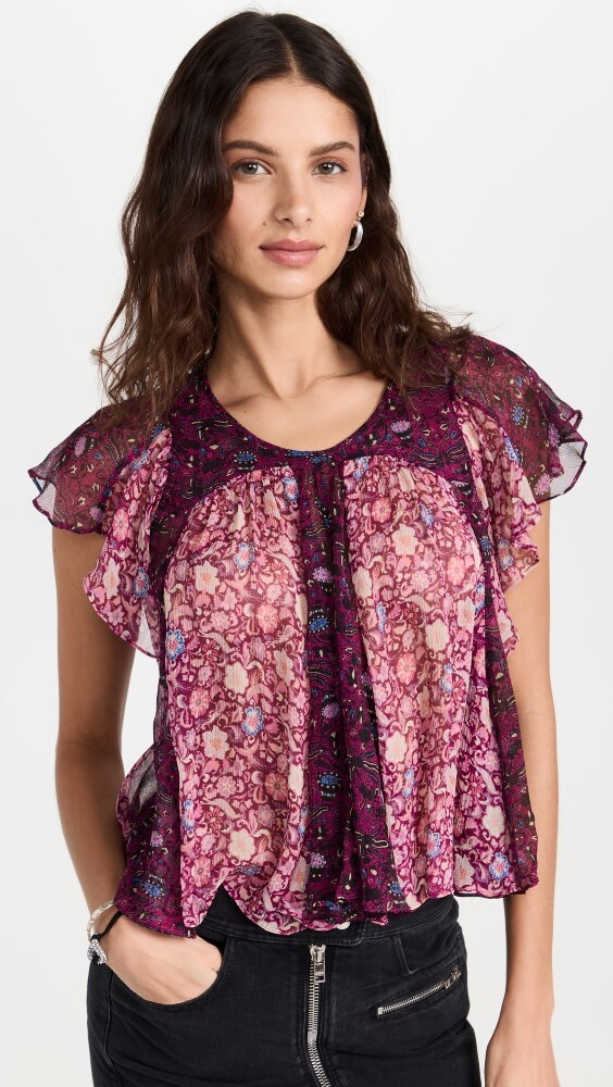 

Топ Isabel Marant Oriane, фуксия