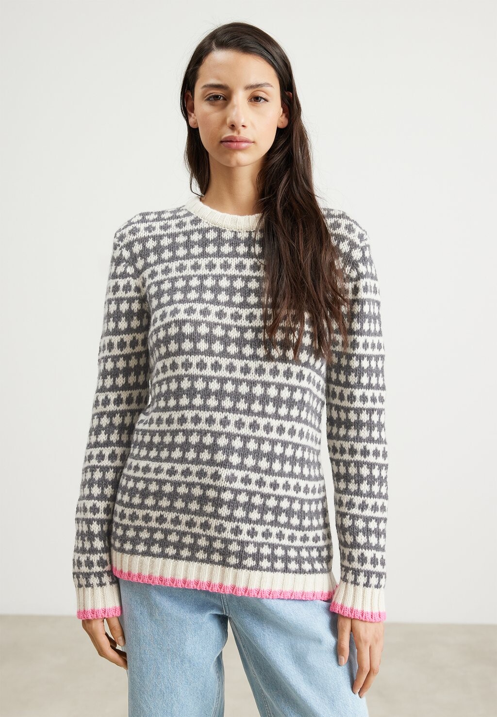 

Свитшот Mads Nørgaard СВИТЕР RECYCLED ICELAND KIMILLA, цвет dark grey melange/winter white