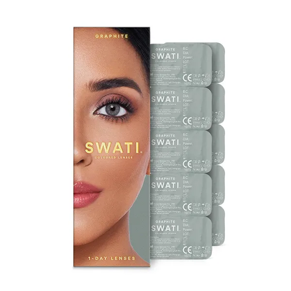 

Цветные контактные линзы 1 день 1-Day Coloured Lenses Swati, цвет graphite