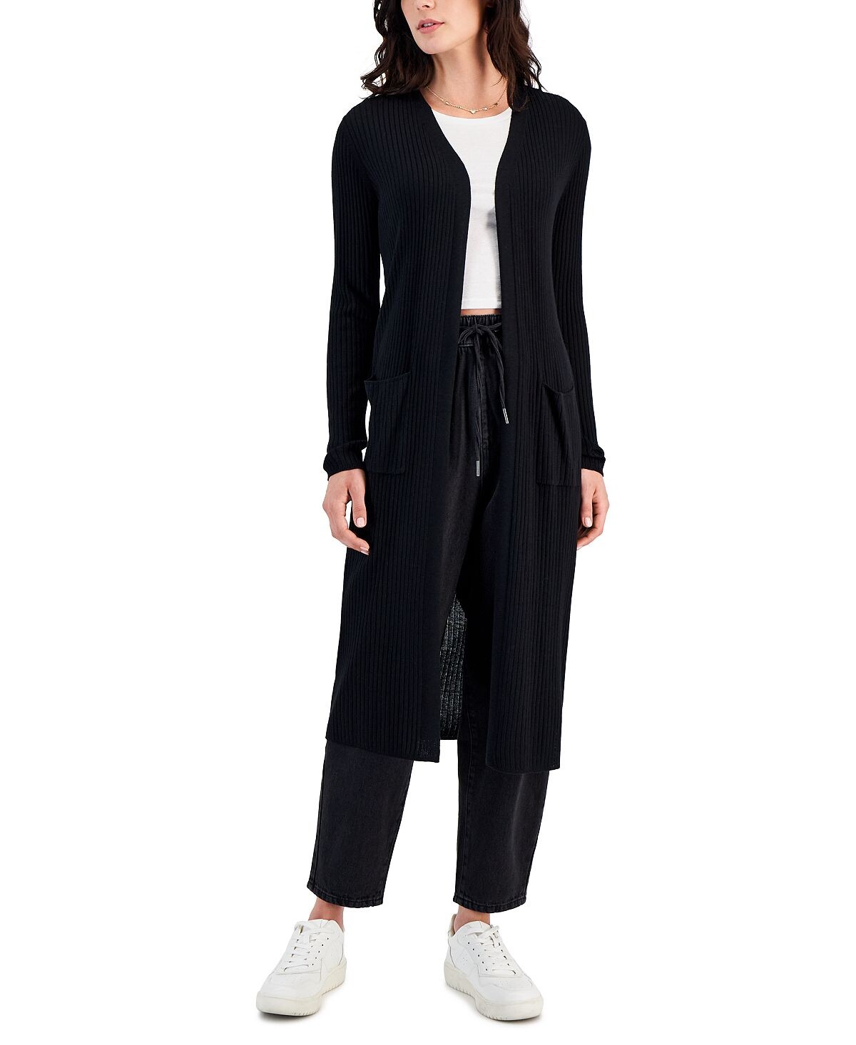 

Детский кардиган в рубчик Duster Hippie Rose, черный