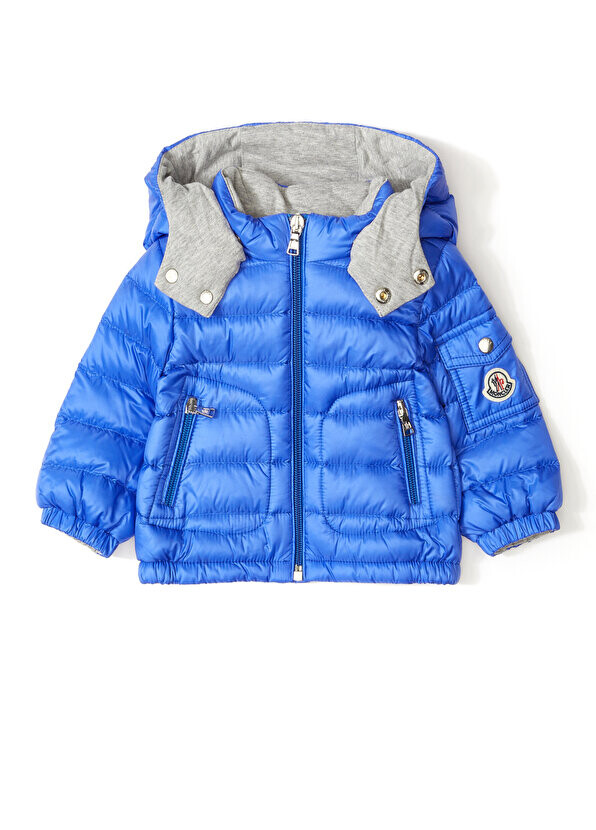 

Синяя пуховая куртка с капюшоном для мальчика Moncler