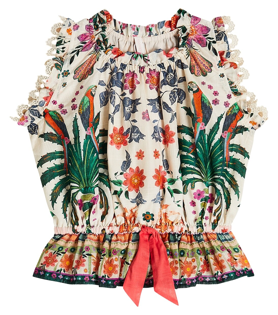 

Топ из хлопка с принтом Ginger Frill Zimmermann Kids, разноцветный