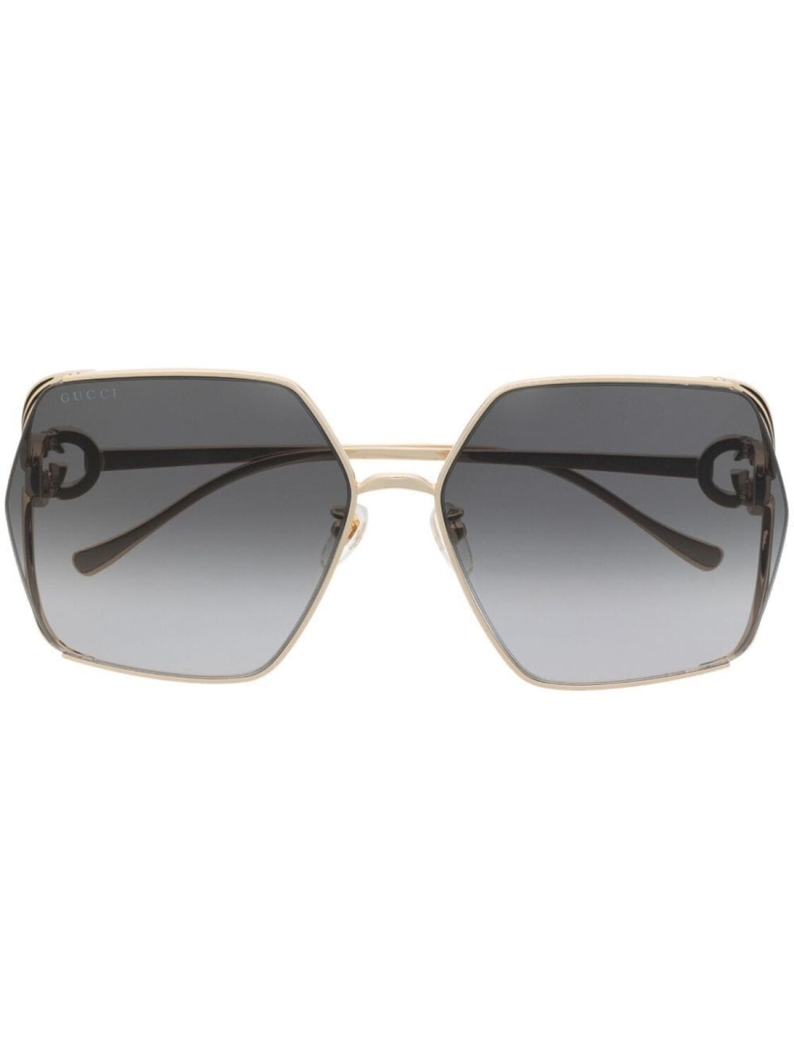 

Gucci Eyewear солнцезащитные очки в массивной оправе, золотистый