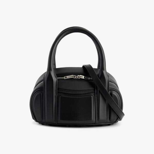 

Кожаная сумка roc со вставками и верхней ручкой Alexander Wang, черный