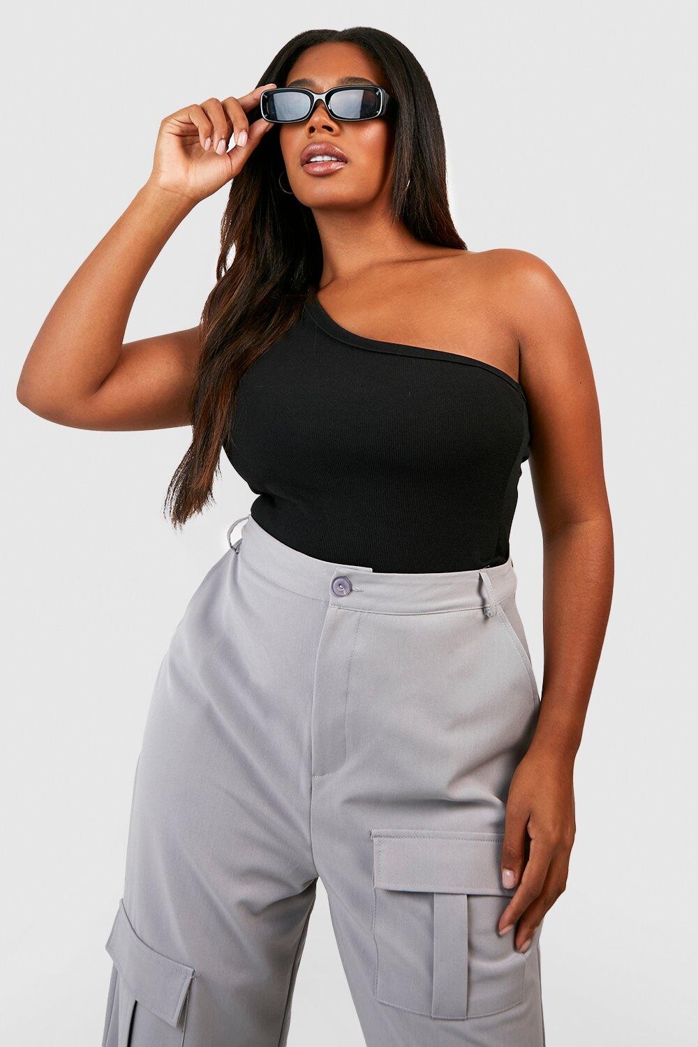 

толстый топ на одно плечо Boohoo, черный