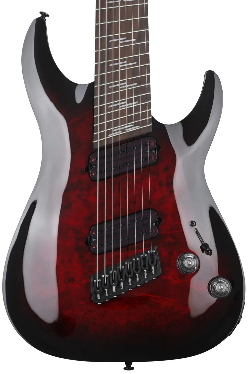 

Schecter Omen Elite-8 Multiscale 8-струнная электрогитара - Black Cherry Burst