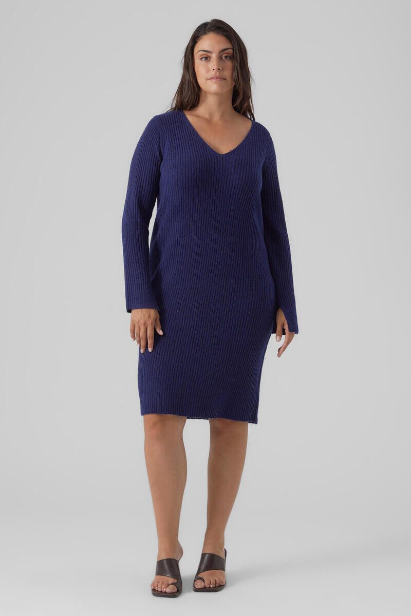 

Трикотажное платье больших размеров Vero Moda Curve, синий