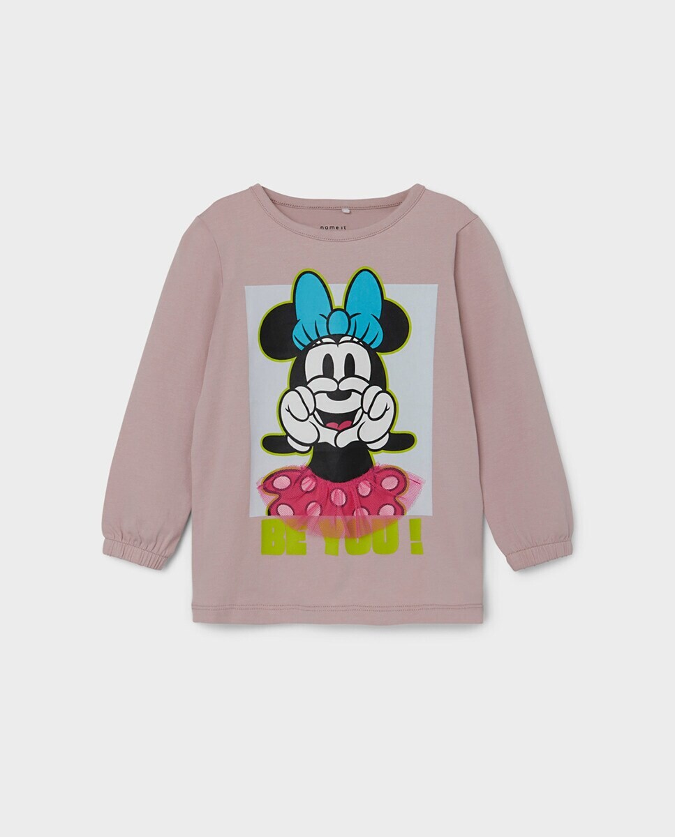 

Футболка для девочек MINNIE с длинными рукавами и фактурной деталью name it, сиреневый