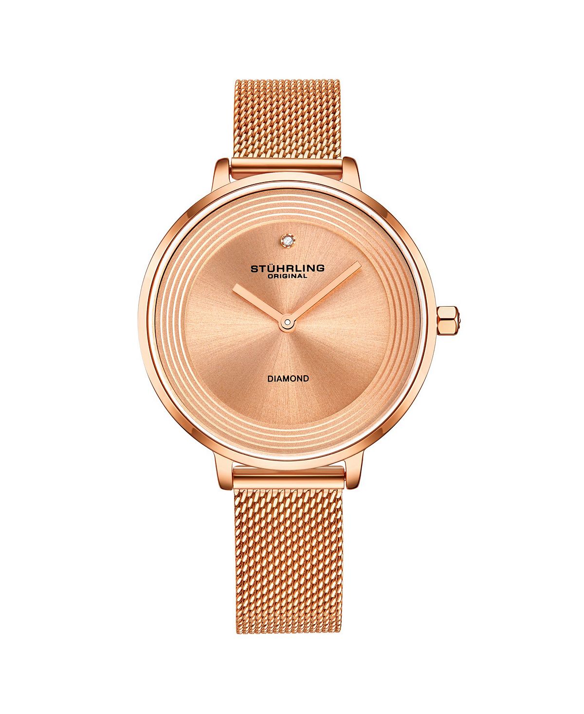 Женские часы-браслет из нержавеющей стали с сеткой из розового золота, 37 мм Stuhrling