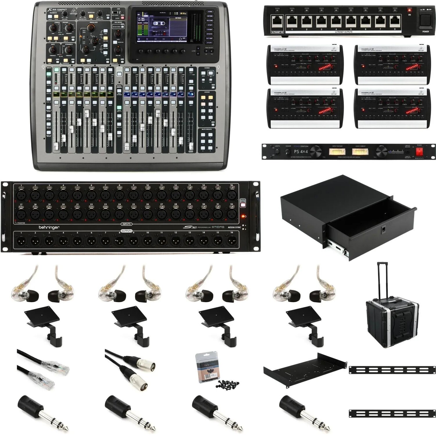 

Компактный цифровой микшер Behringer X32 со стейджбоксом и персональным монитором