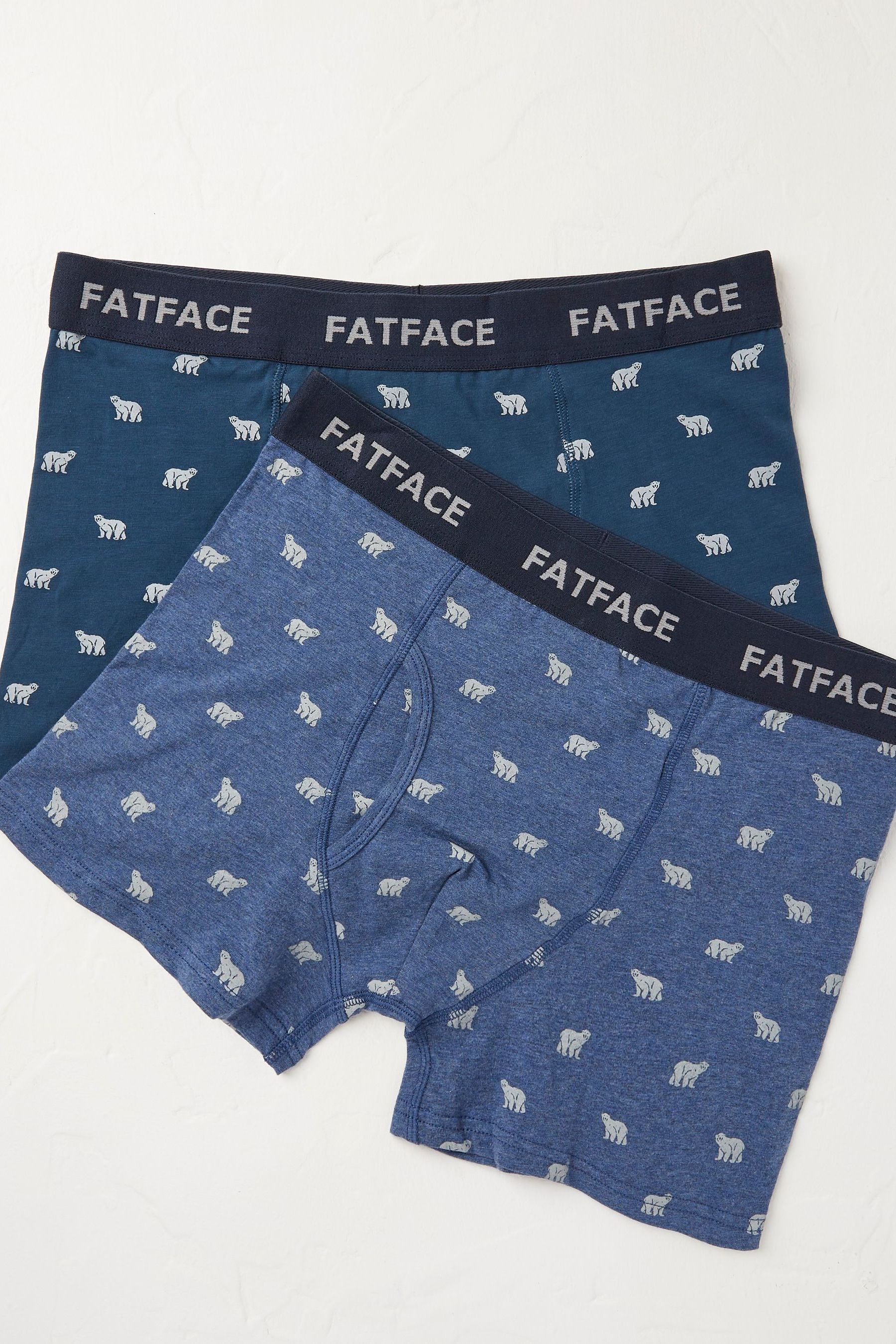 

Комплект из 2 пар боксеров FatFace с принтом Fat Face, синий