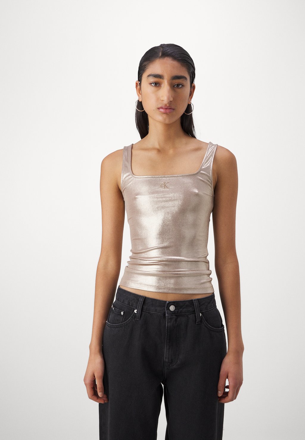 Топ Exclusive Tank Calvin Klein Jeans, цвет frosted almond элегантное платье dress calvin klein jeans цвет frosted almond