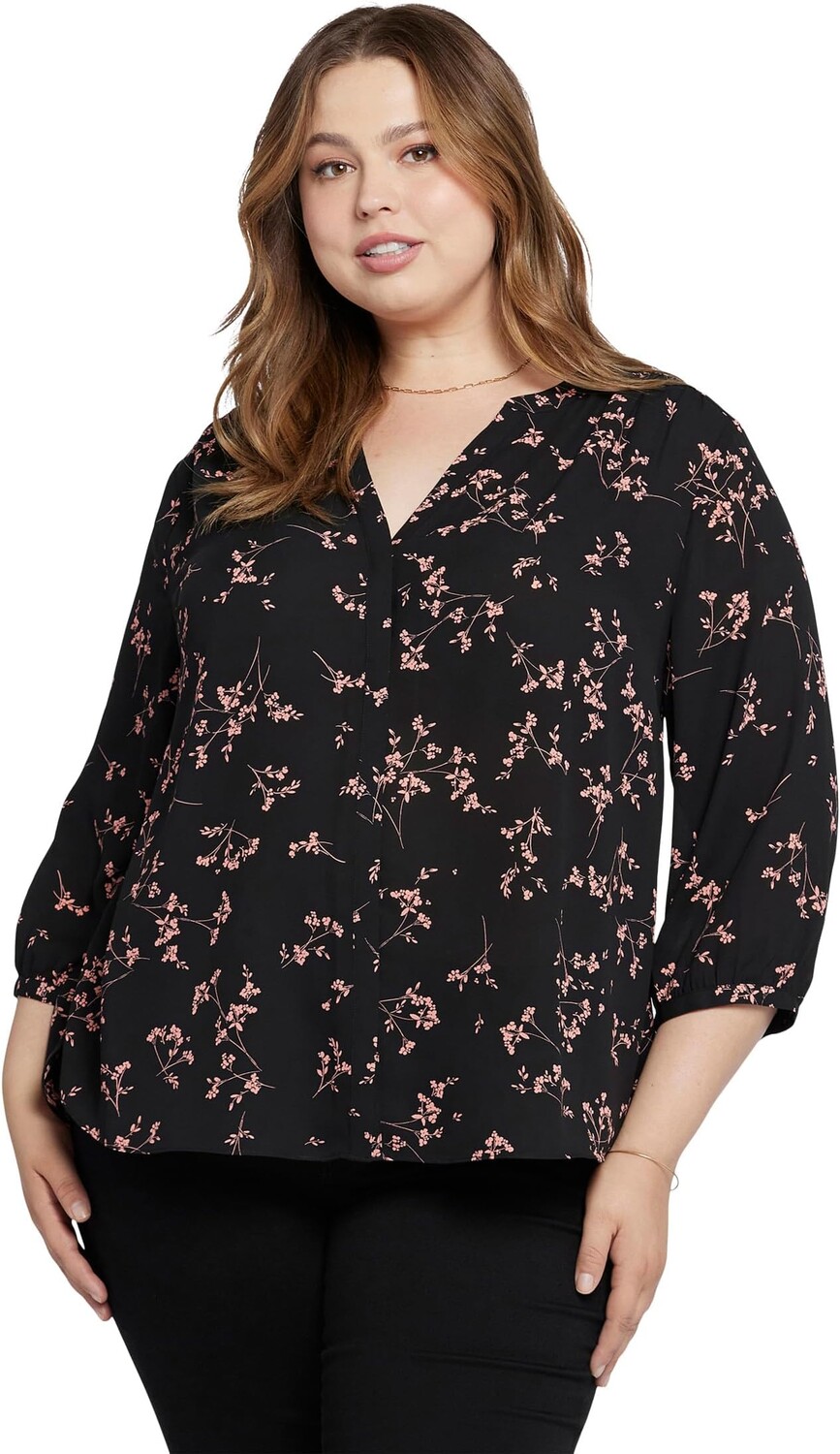 

Блуза NYDJ Plus Size Pintuck Blouse, цвет CYNTHIANA