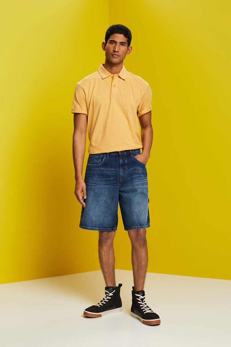 

Хлопковая футболка с воротником Esprit, оранжевый