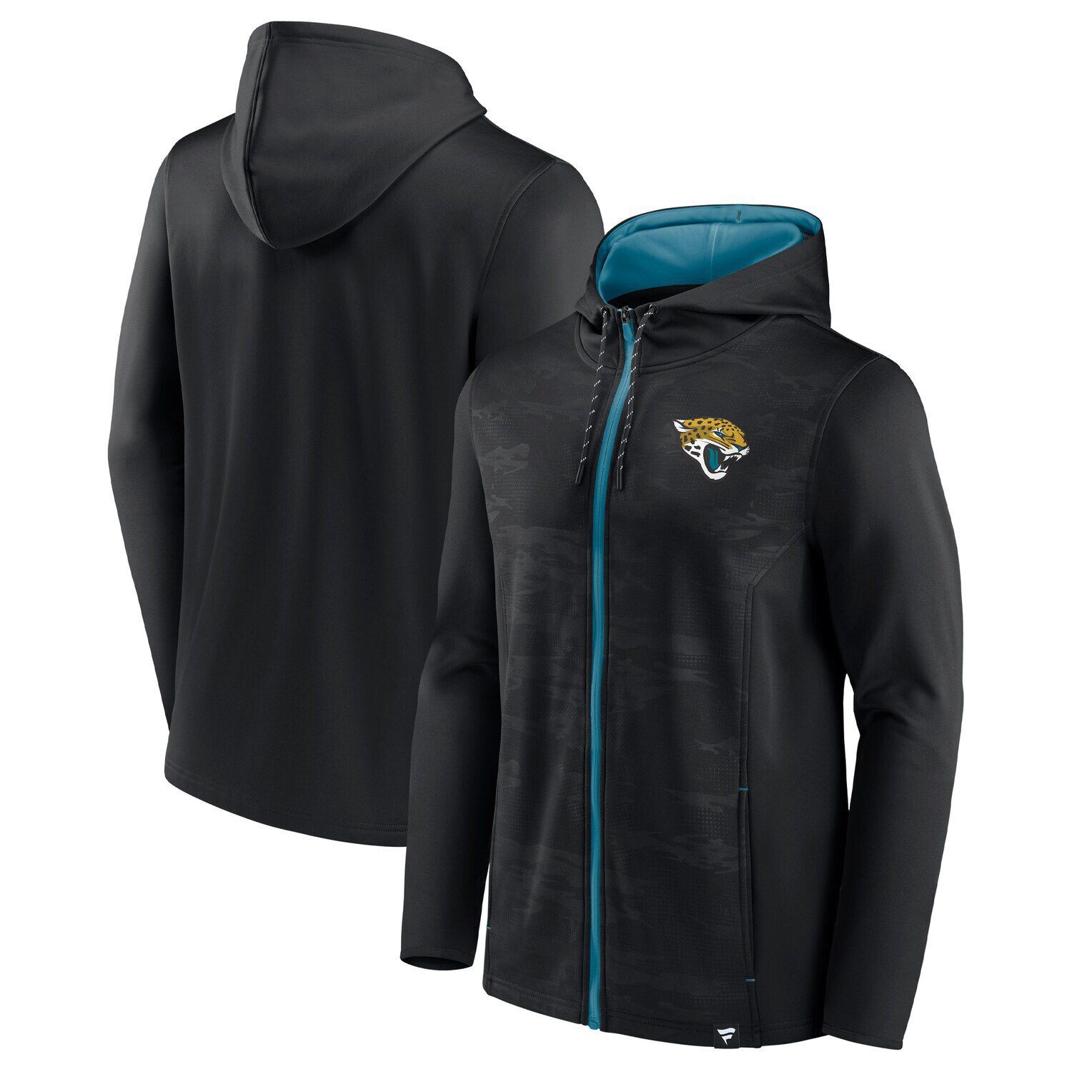 

Мужская фирменная черная/бирюзовая толстовка с капюшоном на молнии Jacksonville Jaguars Ball Carrier Fanatics, Черный