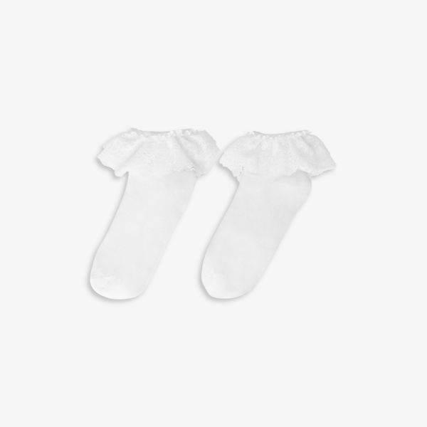 Носки Bonneterie с оборками из смесового хлопка Maje, цвет blanc