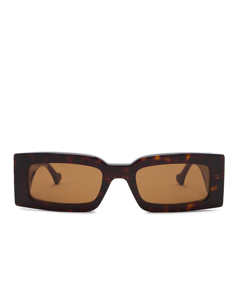 

Солнцезащитные очки Gucci Rectangular, цвет Havana & Brown